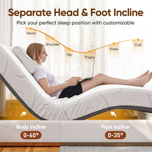 Electric Adjustable Bed Frame with Massage – Ultimate Comfort and Customizable Support