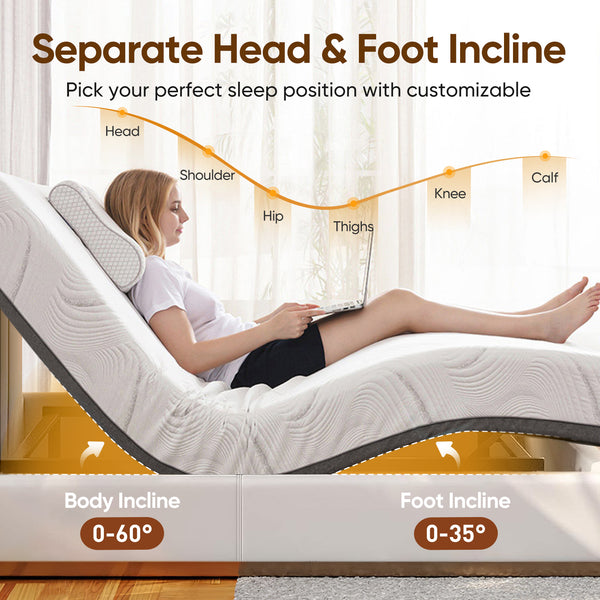 Electric Adjustable Bed Frame with Massage – Ultimate Comfort and Customizable Support