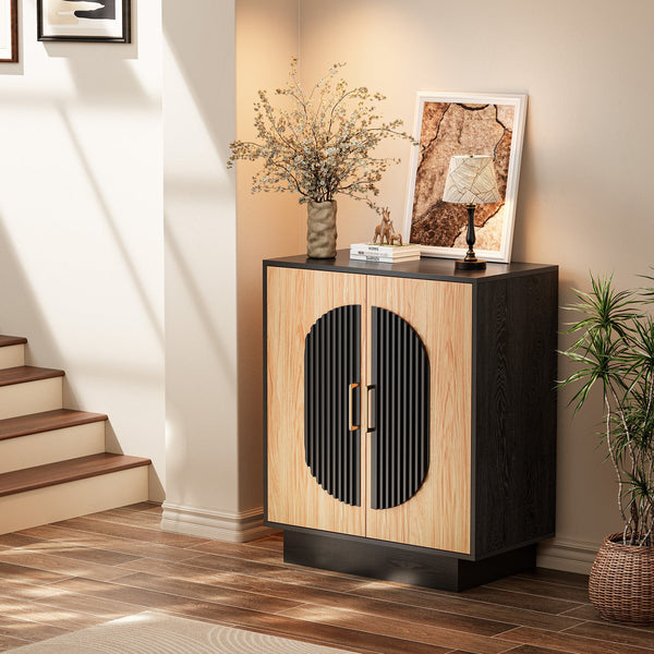 Verinch Multi-Purpose Fluted Buffet Sideboard, Golden Walnut – BC001