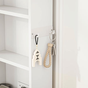 Modern White Vanity Table with LED Light Strip – Sleek Storage & Glow for Your Beauty Routine