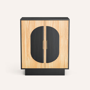 Verinch Multi-Purpose Fluted Buffet Sideboard, Golden Walnut – BC001