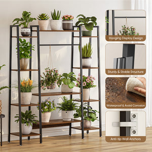 Modern Tiered Plant Stand with Full-Spectrum Grow Light – Trapezoid Shelf Design