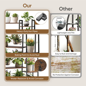 Modern Tiered Plant Stand with Full-Spectrum Grow Light – Trapezoid Shelf Design