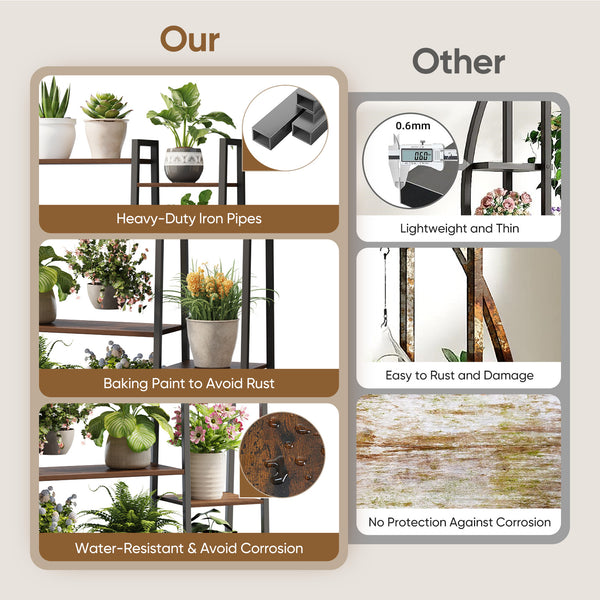 Modern Tiered Plant Stand with Full-Spectrum Grow Light – Trapezoid Shelf Design